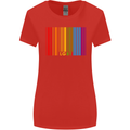 LGBT Barcode Gay Pride Day Awareness Womens Wider Cut T-Shirt Red