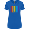 LGBT Barcode Gay Pride Day Awareness Womens Wider Cut T-Shirt Royal Blue