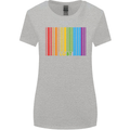 LGBT Barcode Gay Pride Day Awareness Womens Wider Cut T-Shirt Sports Grey