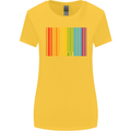 LGBT Barcode Gay Pride Day Awareness Womens Wider Cut T-Shirt Yellow