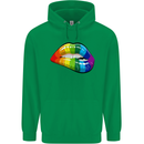 LGBT Bitten Lip Gay Pride Day Childrens Kids Hoodie Irish Green