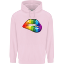 LGBT Bitten Lip Gay Pride Day Childrens Kids Hoodie Light Pink