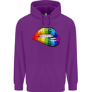 LGBT Bitten Lip Gay Pride Day Childrens Kids Hoodie Purple