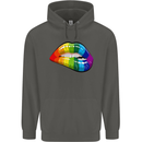 LGBT Bitten Lip Gay Pride Day Childrens Kids Hoodie Storm Grey