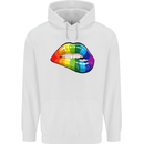 LGBT Bitten Lip Gay Pride Day Childrens Kids Hoodie White
