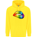 LGBT Bitten Lip Gay Pride Day Childrens Kids Hoodie Yellow