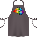 LGBT Bitten Lip Gay Pride Day Cotton Apron 100% Organic Dark Grey