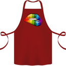 LGBT Bitten Lip Gay Pride Day Cotton Apron 100% Organic Maroon