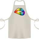 LGBT Bitten Lip Gay Pride Day Cotton Apron 100% Organic Natural