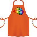 LGBT Bitten Lip Gay Pride Day Cotton Apron 100% Organic Orange
