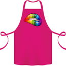 LGBT Bitten Lip Gay Pride Day Cotton Apron 100% Organic Pink