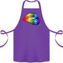 LGBT Bitten Lip Gay Pride Day Cotton Apron 100% Organic Purple