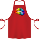 LGBT Bitten Lip Gay Pride Day Cotton Apron 100% Organic Red