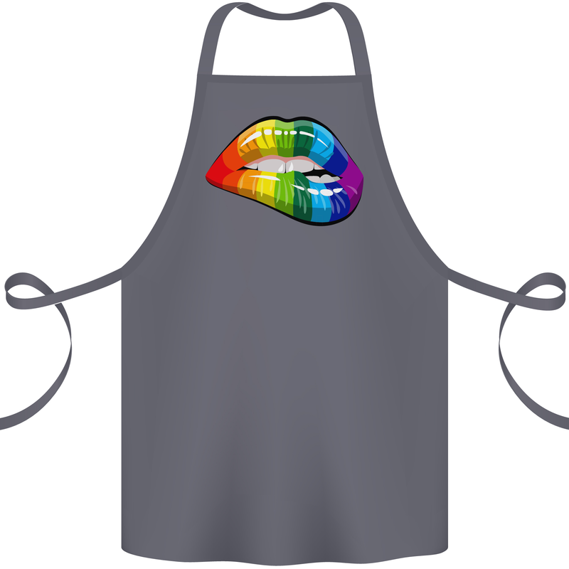 LGBT Bitten Lip Gay Pride Day Cotton Apron 100% Organic Steel