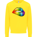 LGBT Bitten Lip Gay Pride Day Kids Sweatshirt Jumper Yellow