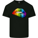 LGBT Bitten Lip Gay Pride Day Kids T-Shirt Childrens Black
