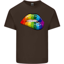 LGBT Bitten Lip Gay Pride Day Kids T-Shirt Childrens Chocolate
