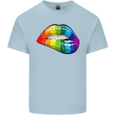 LGBT Bitten Lip Gay Pride Day Kids T-Shirt Childrens Light Blue