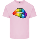 LGBT Bitten Lip Gay Pride Day Kids T-Shirt Childrens Light Pink