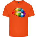 LGBT Bitten Lip Gay Pride Day Kids T-Shirt Childrens Orange