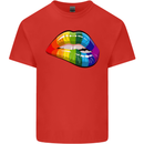 LGBT Bitten Lip Gay Pride Day Kids T-Shirt Childrens Red