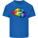 LGBT Bitten Lip Gay Pride Day Kids T-Shirt Childrens Royal Blue