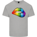 LGBT Bitten Lip Gay Pride Day Kids T-Shirt Childrens Sports Grey
