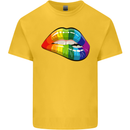 LGBT Bitten Lip Gay Pride Day Kids T-Shirt Childrens Yellow