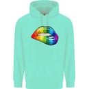 LGBT Bitten Lip Gay Pride Day Mens 80% Cotton Hoodie Peppermint