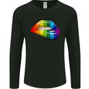 LGBT Bitten Lip Gay Pride Day Mens Long Sleeve T-Shirt Black