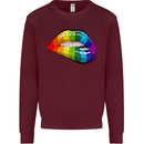 LGBT Bitten Lip Gay Pride Day Mens Sweatshirt Jumper Maroon