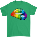 LGBT Bitten Lip Gay Pride Day Mens T-Shirt Cotton Gildan Irish Green