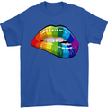 LGBT Bitten Lip Gay Pride Day Mens T-Shirt Cotton Gildan Royal Blue