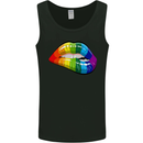 LGBT Bitten Lip Gay Pride Day Mens Vest Tank Top Black