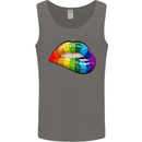 LGBT Bitten Lip Gay Pride Day Mens Vest Tank Top Charcoal