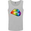 LGBT Bitten Lip Gay Pride Day Mens Vest Tank Top Sports Grey