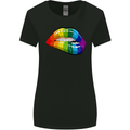 LGBT Bitten Lip Gay Pride Day Womens Wider Cut T-Shirt Black