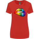 LGBT Bitten Lip Gay Pride Day Womens Wider Cut T-Shirt Red