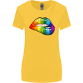LGBT Bitten Lip Gay Pride Day Womens Wider Cut T-Shirt Yellow