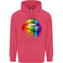 LGBT Bitten Rainbow Lip Gay Pride Day Childrens Kids Hoodie Heliconia