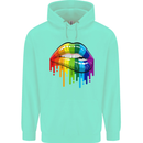LGBT Bitten Rainbow Lip Gay Pride Day Childrens Kids Hoodie Peppermint