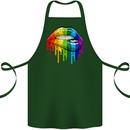 LGBT Bitten Rainbow Lip Gay Pride Day Cotton Apron 100% Organic Forest Green