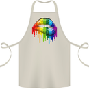 LGBT Bitten Rainbow Lip Gay Pride Day Cotton Apron 100% Organic Natural