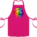 LGBT Bitten Rainbow Lip Gay Pride Day Cotton Apron 100% Organic Pink