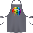 LGBT Bitten Rainbow Lip Gay Pride Day Cotton Apron 100% Organic Steel
