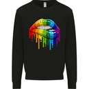 LGBT Bitten Rainbow Lip Gay Pride Day Kids Sweatshirt Jumper Black