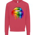 LGBT Bitten Rainbow Lip Gay Pride Day Kids Sweatshirt Jumper Heliconia