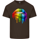 LGBT Bitten Rainbow Lip Gay Pride Day Kids T-Shirt Childrens Chocolate