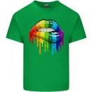 LGBT Bitten Rainbow Lip Gay Pride Day Kids T-Shirt Childrens Irish Green