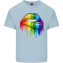 LGBT Bitten Rainbow Lip Gay Pride Day Kids T-Shirt Childrens Light Blue